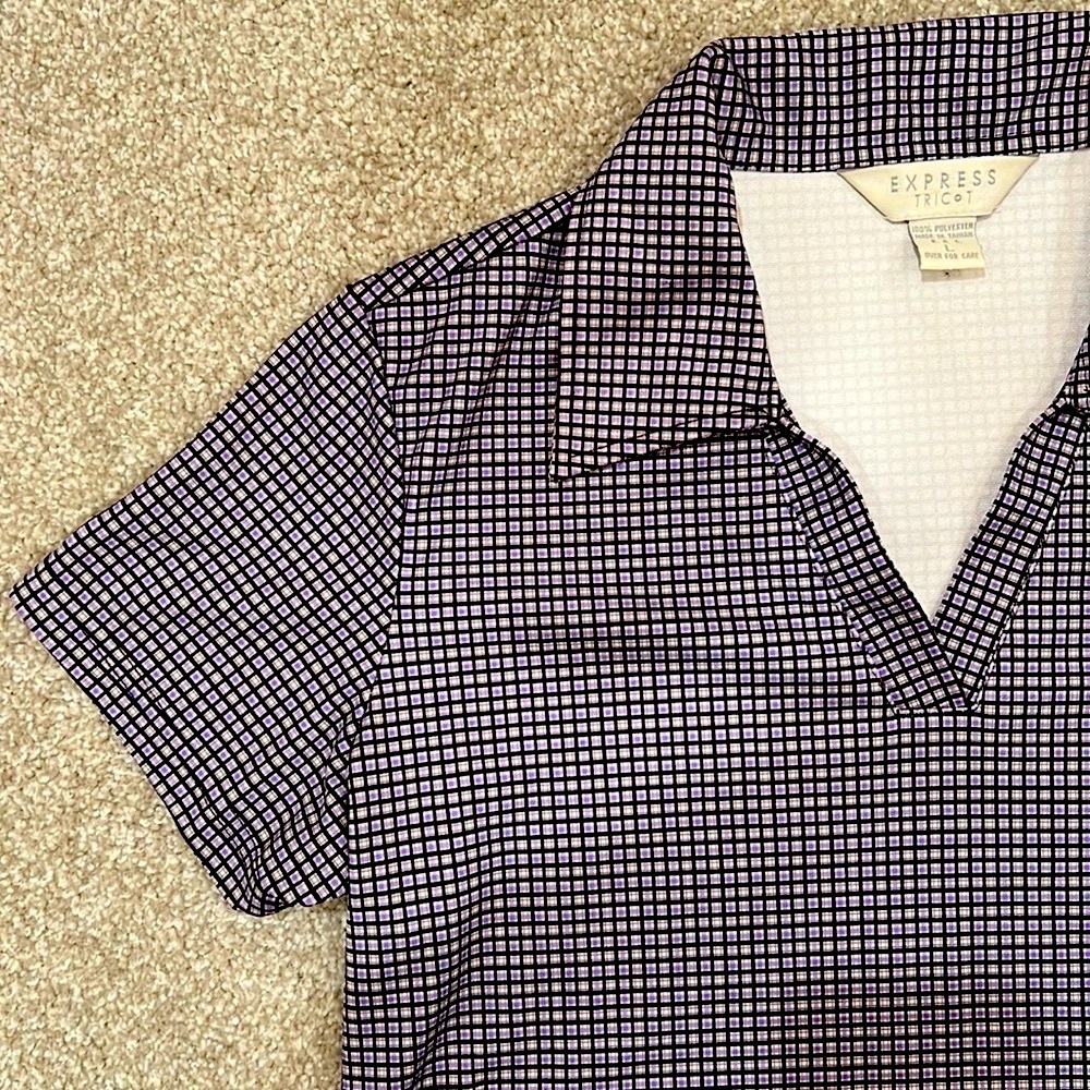 Vintage Express Tricot Collared Patterned Shirt D… - image 3